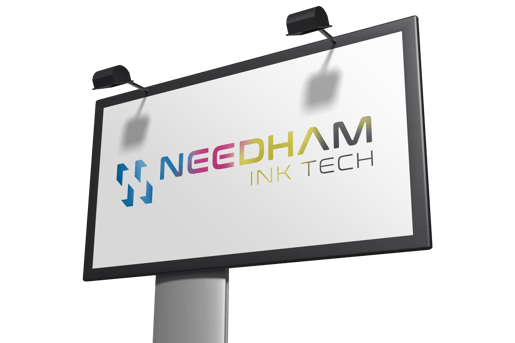 outdoor sign with needham ink tech logo printed