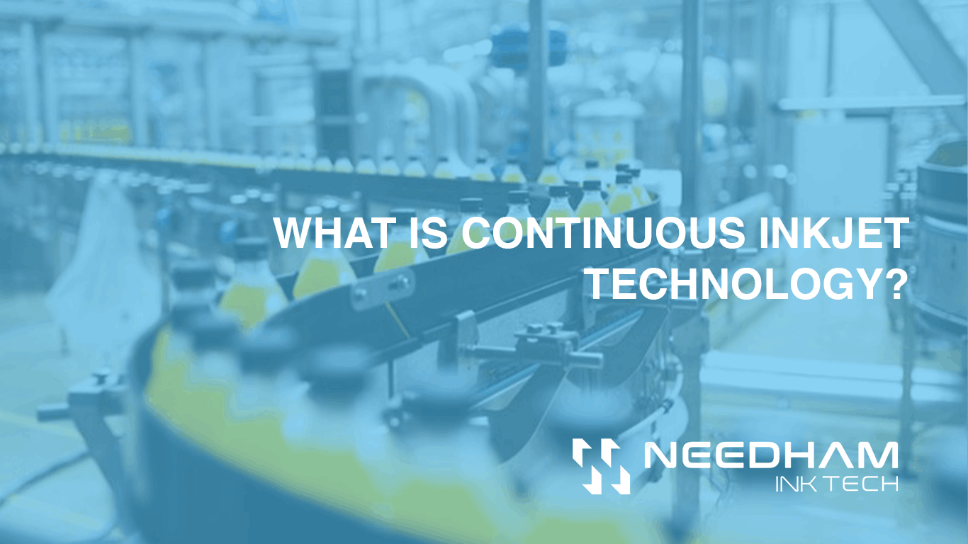 what is continuous inkjet technology with production line and needham ink technologies logo